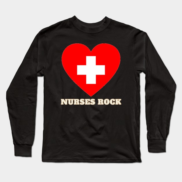 Nurses Rock Long Sleeve T-Shirt by Jo3Designs